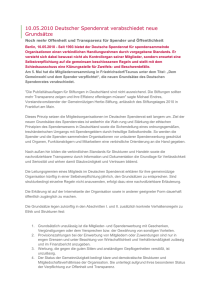 10.05.2010 Deutscher Spendenrat verabschiedet neue Grundsätze