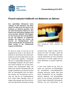 Fluorid reduziert Haftkraft von Bakterien an Zähnen
