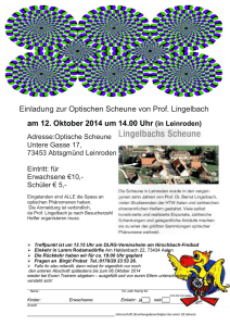 Einladung zur Optischen Scheune von Prof. Lingelbach am 12