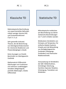 Klassische TD Statistische TD
