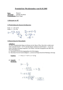 Protokoll der Physikstunden vom 01.03.2005