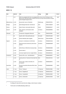 FMSG Speyer Schulbuchliste 2017/2018 MSS 12 Fach Stufe 12 Titel