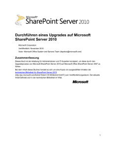 Durchführen eines Upgrades auf SharePoint Server 2010