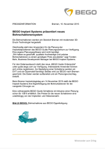 Pressetext: BEGO Implant Systems präsentiert neues