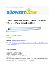 16mm Leuchtstofflampe 230Volt / 28Watt / T5 / L