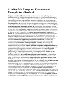 Arbeiten Mit Akzeptanz Commitment Therapie Act