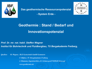 Geothermie : Stand / Bedarf und Innovationspotenzial