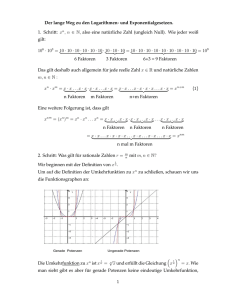 Der lange Weg zu den Logarithmen- und Exponentialgesetzen. 1