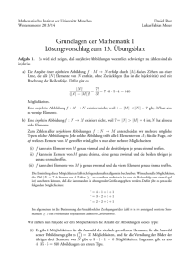 Grundlagen der Mathematik I Lösungsvorschlag zum 13.¨Ubungsblatt