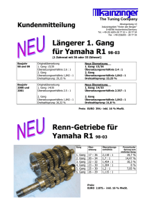 Längerer 1. Gang für Yamaha R1 98-03 Renn-Getriebe