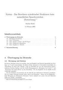 Syntax - Das Berechnen syntaktischer Strukturen beim