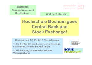 Hochschule Bochum goes Central Bank and Stock Exchange!