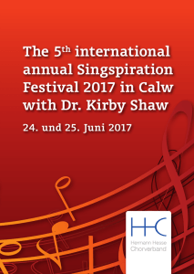 The 5th international annual Singspiration Festival 2017 in Calw