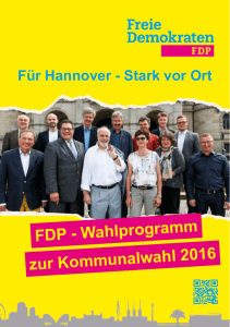 zur Kommunalwahl 2016 FDP - Wahlprogramm