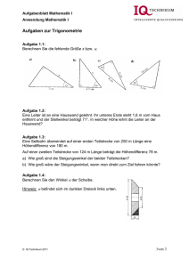 Aufgaben zur Trigonometrie (1 - Maschinen- technik