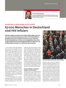 67 000 Menschen in Deutschland sind HIV-infiziert