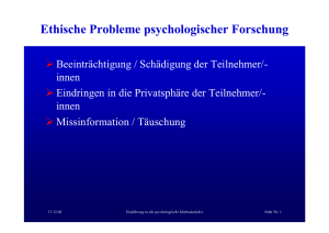 Ethische Probleme psychologischer Forschung