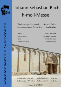 Johann Sebastian Bach h-moll-Messe - Agenda
