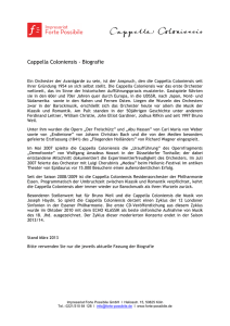 Cappella Coloniensis - Biografie