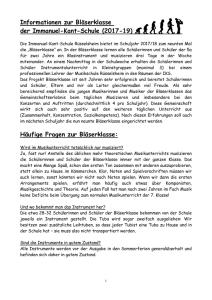 Informationen zur Bläserklasse der Immanuel-Kant-Schule (2017