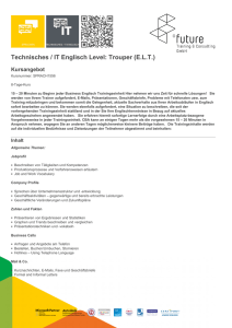 Technisches / IT Englisch Level: Trouper (E.L.T.)
