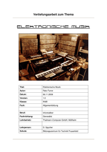 Vertiefungsarbeit: "Elektronische Musik"