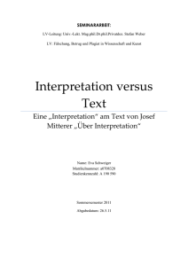 Interpretation versus Text
