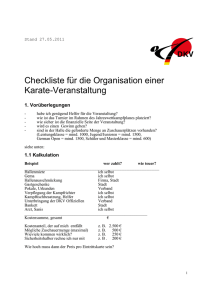 Leitfaden/Checkliste zur Organisation einer Karate Veranstaltung