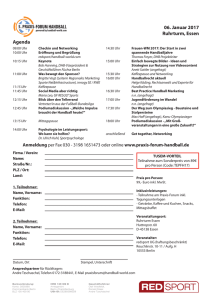 Agenda 06. Januar 2017 Ruhrturm, Essen