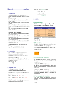 Formelsammlung Algebra 6