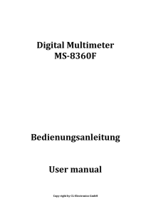 Digital Multimeter MS-8360F Bedienungsanleitung User manual