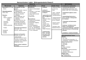 Kerncurriculum: Latein - Bildungsstandards Klasse 8