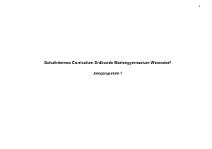 Schulinternes Curriculum Erdkunde Mariengymnasium Warendorf