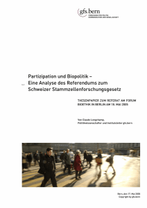 Partizipation und Biopolitik: Thesenpapier