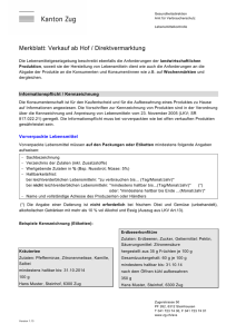 Merkblatt Verkauf ab Hof, Direktvermarktung Version 1.13