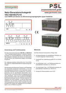 Netz-/Generatorschutzgerät VEC100/VECFU10 Schutzgeräte