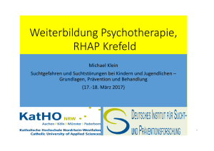 Weiterbildung Psychotherapie, RHAP Krefeld