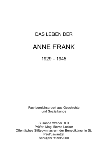 Das Leben der Anne Frank - Alt