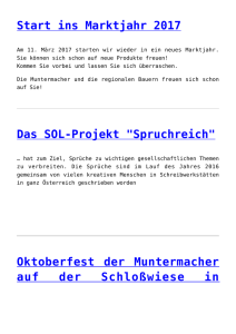 Start ins Marktjahr 2017,Das SOL-Projekt "Spruchreich",Oktoberfest