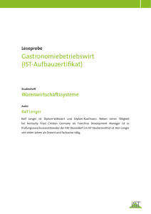 Gastronomiebetriebswirt (IST-Aufbauzertifikat) - IST