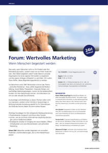 Forum: Wertvolles Marketing