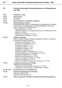 Lokale Systematik Fachbestand Sozialwissenschaften - FBS