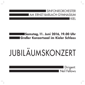 Jubiläumskonzert, 11. Juni 2016 - Sinfonieorchester am Ernst