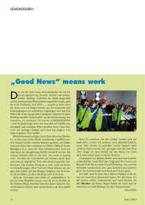 „Good News“ means work - Aktuelles vom Good News Chor