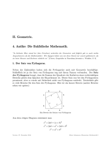 II. Geometrie. 4. Antike: Die Euklidische Mathematik.