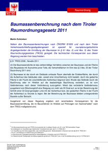 Baumassenberechnung nach dem Tiroler Raumordnungsgesetz 2011