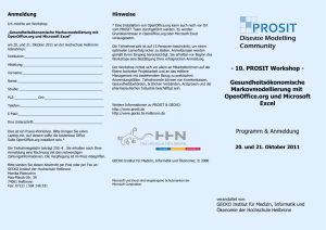 10. PROSIT Workshop - Gesundheitsökonomische