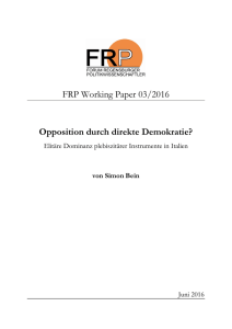 FRP Working Paper 03/2016 Opposition durch direkte Demokratie