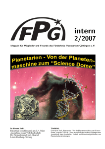 FPGintern 2/2007 - Förderkreis Planetarium Göttingen