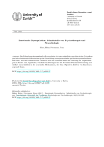 Emotionale Dysregulation: Schnittstelle von Psychotherapie und
